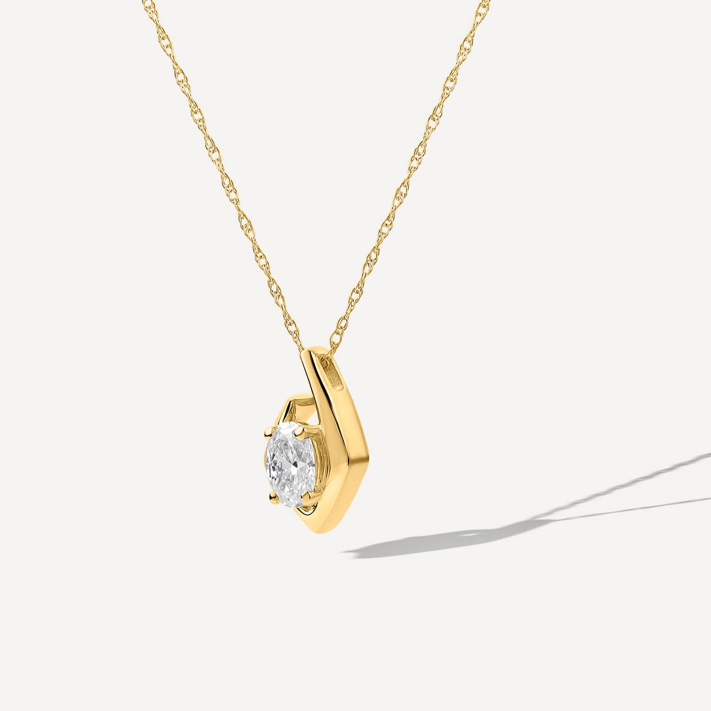 Born Kissed with Diamonds 9ct Yellow Gold Lab Grown 0.20ct Oval Diamond Split Shaped Pendant