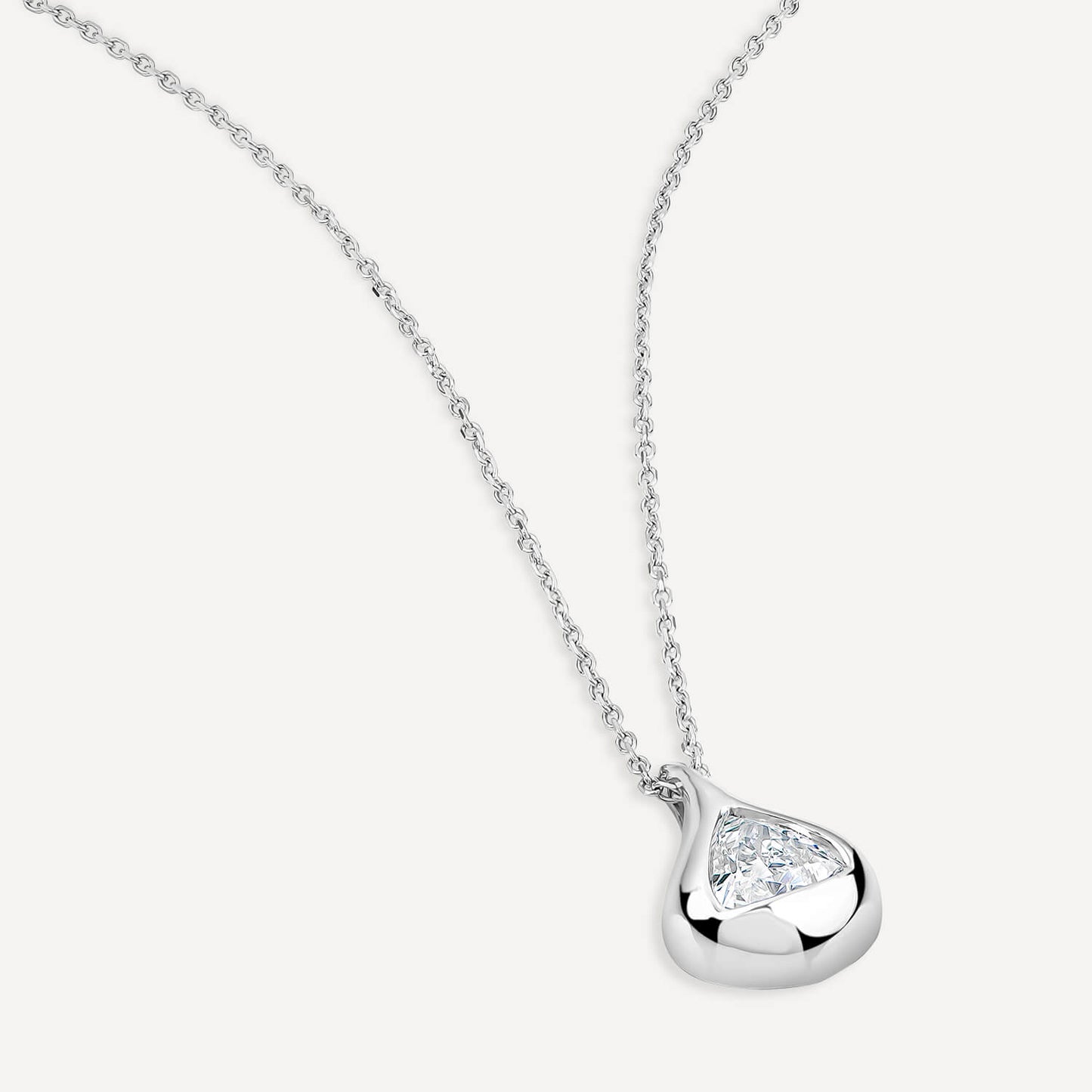Born Orbit 9ct White Gold Lab Grown 0.50ct Trillion Cut Diamond Pendant