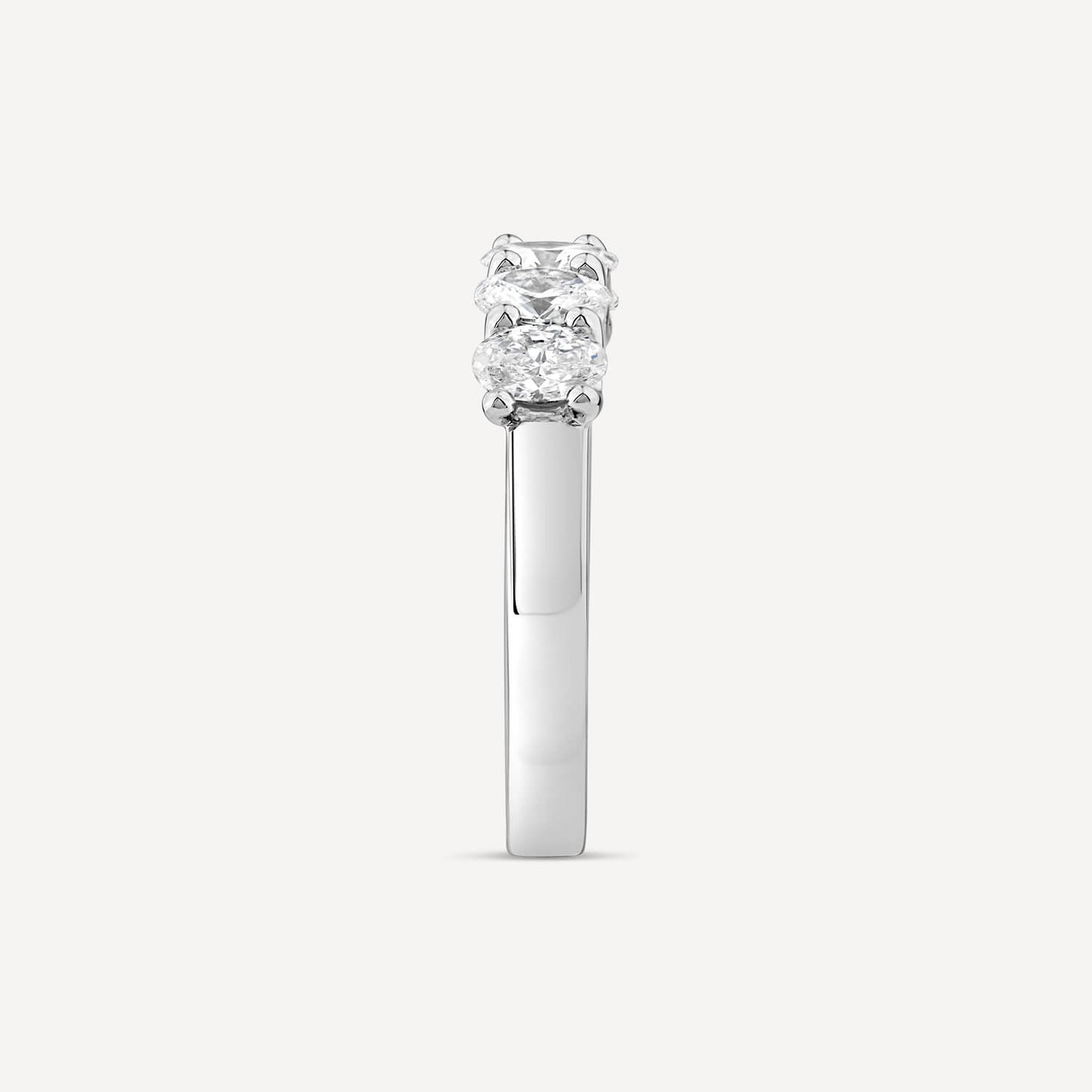 Born Platinum 0.90ct Lab Grown 5 Stone Oval Half Eternity Diamond Ring