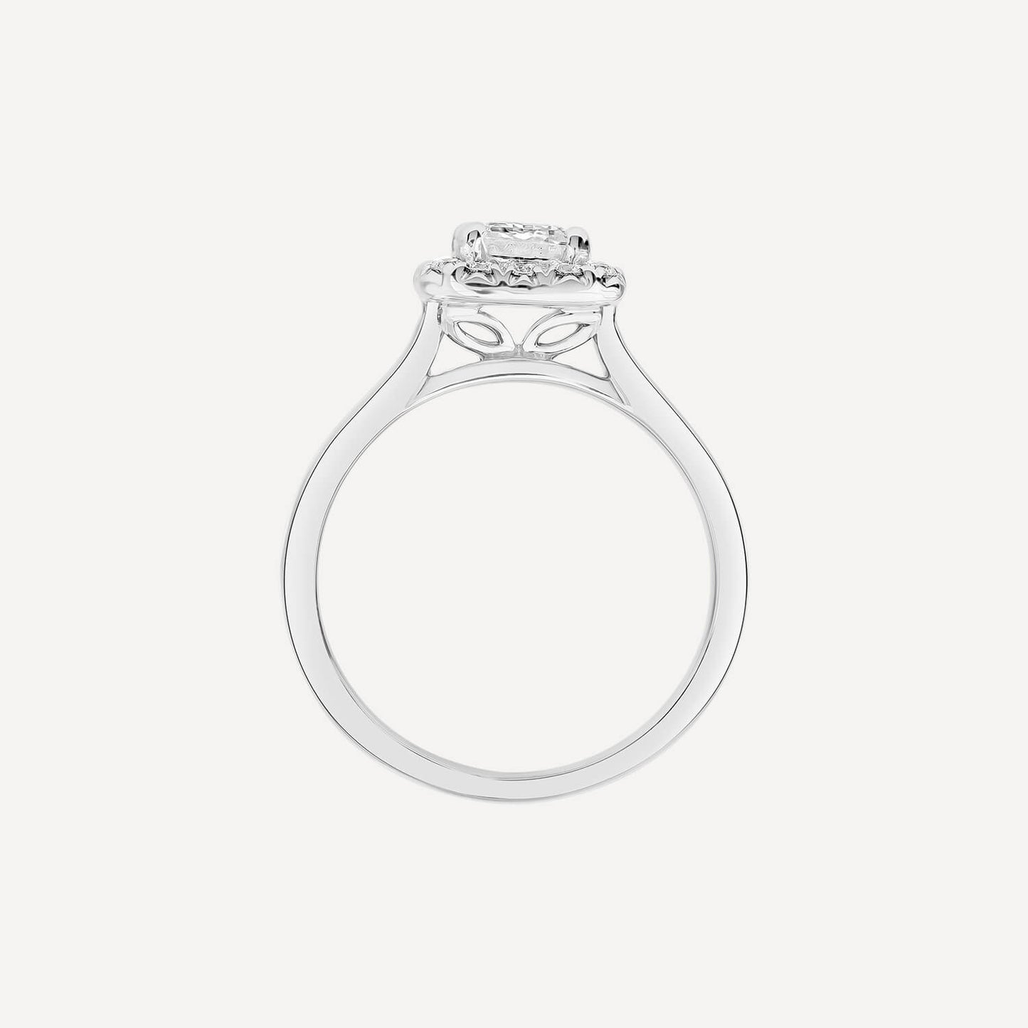 Born Platinum 1.20 Lab Grown Emerald Cut Halo Diamond Ring