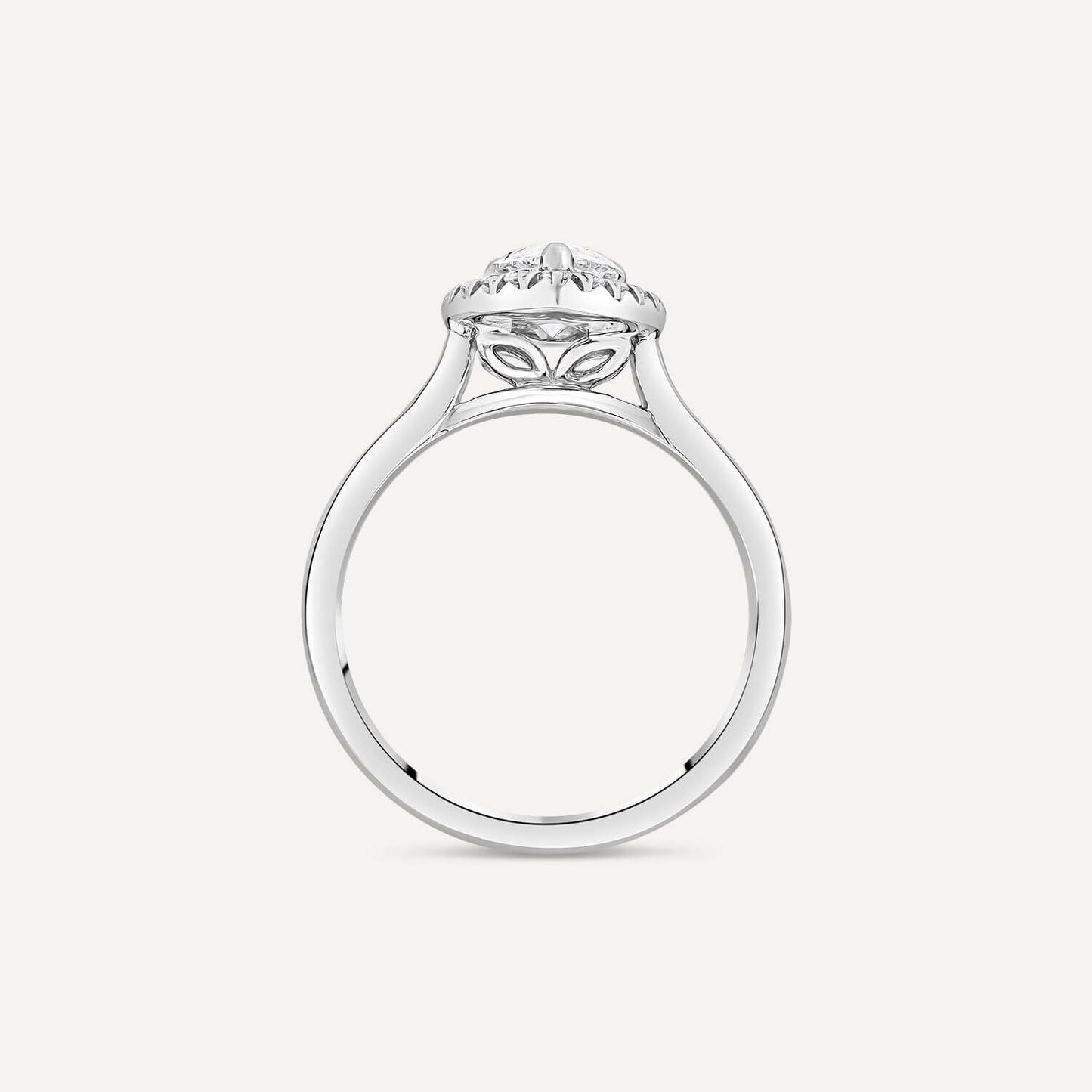 Born Platinum 1.20ct Lab Grown Pear & Halo Diamond Ring