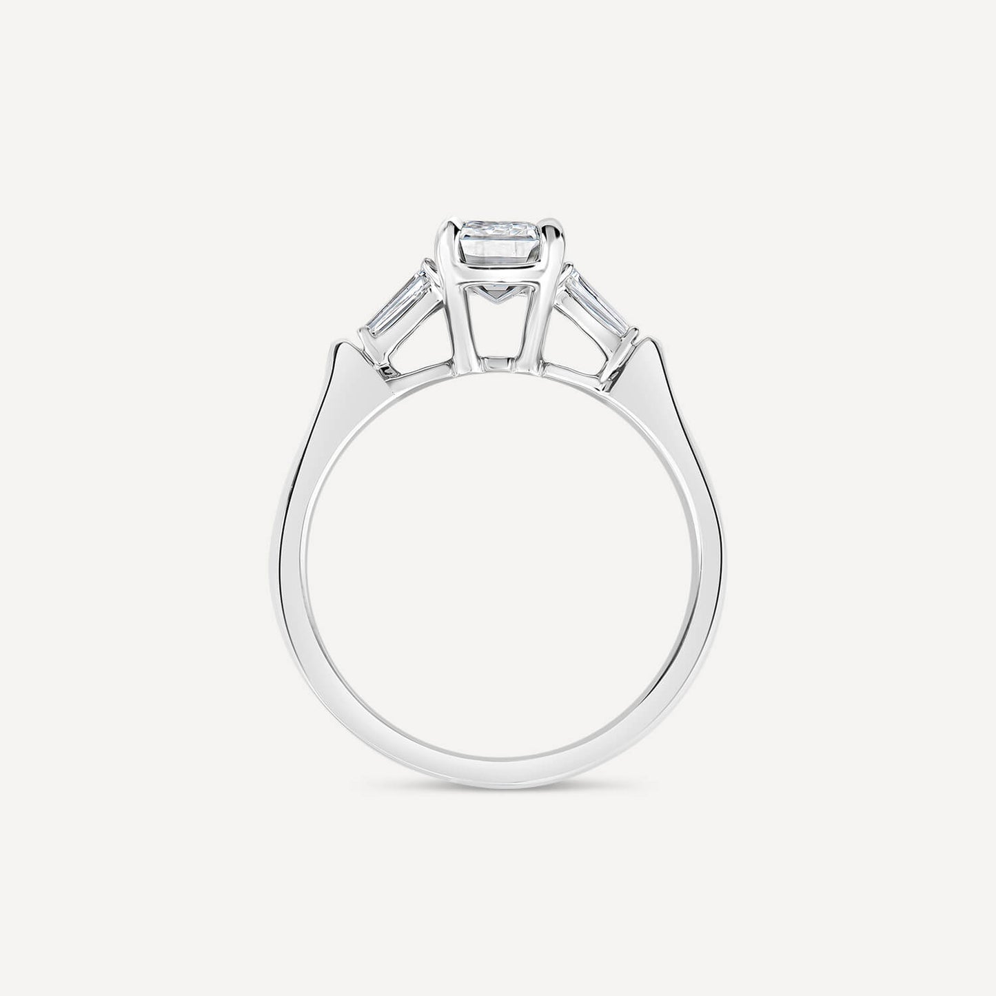 Born Platinum 1.38ct Lab Grown Emerald Baguette Ring