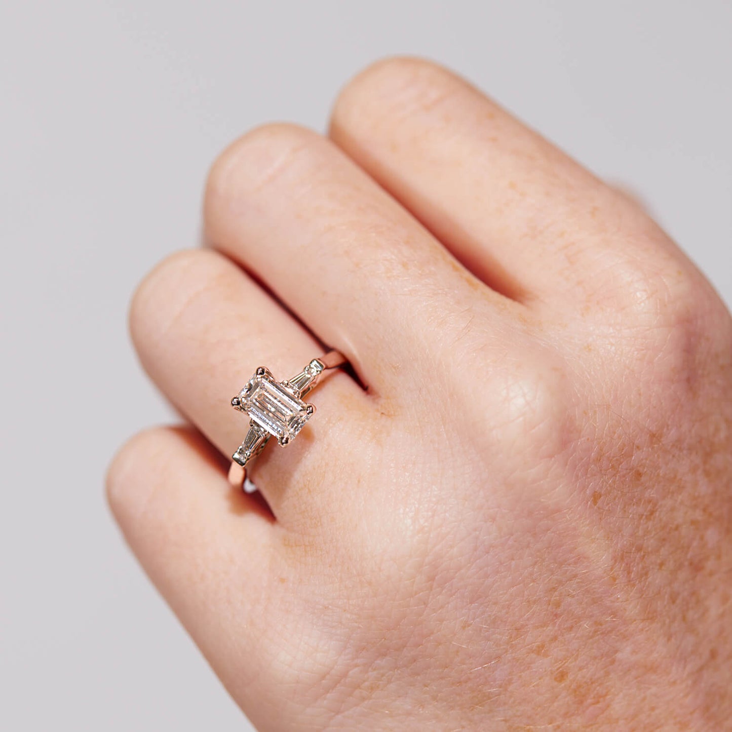 Born Platinum 1.38ct Lab Grown Emerald Baguette Ring