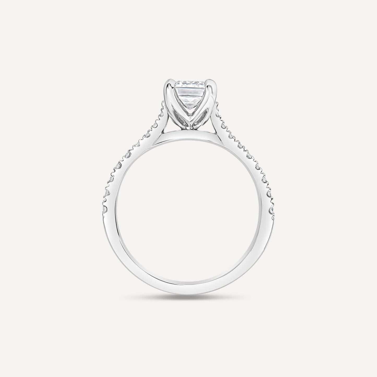 Born Platinum 1.40ct Lab Grown Emerald Cut Diamond Sides Ring
