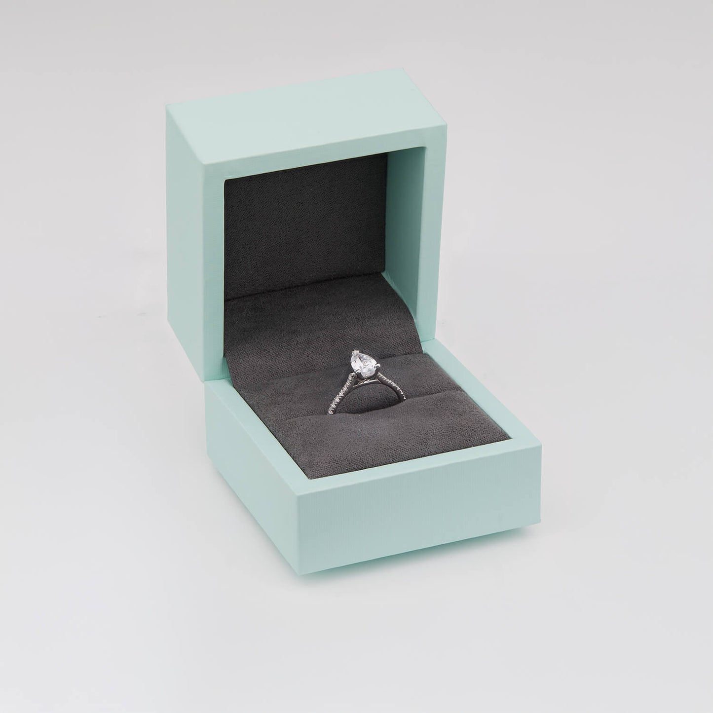 Born Platinum 1.40ct Lab Grown Pear Solitaire & Diamond Sides Ring