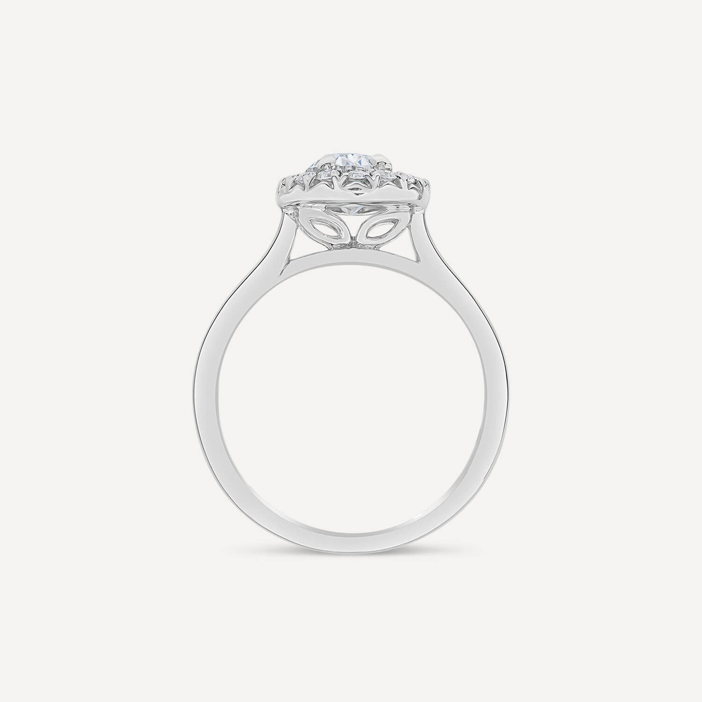 Born Platinum 1.41ct Lab Grown Oval Diamond Halo Ring