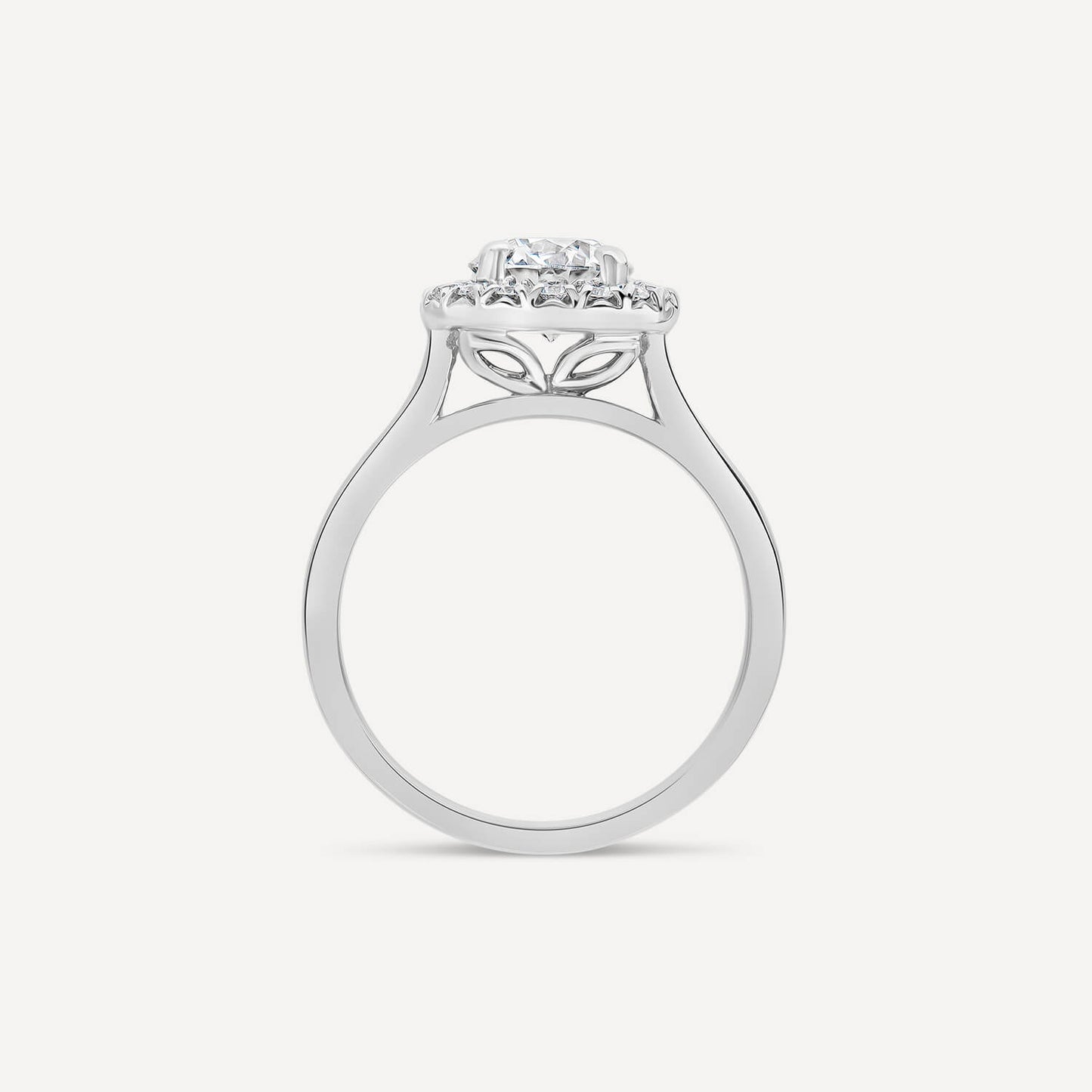 Born Platinum 1.41ct Lab Grown Round Halo Diamond Ring