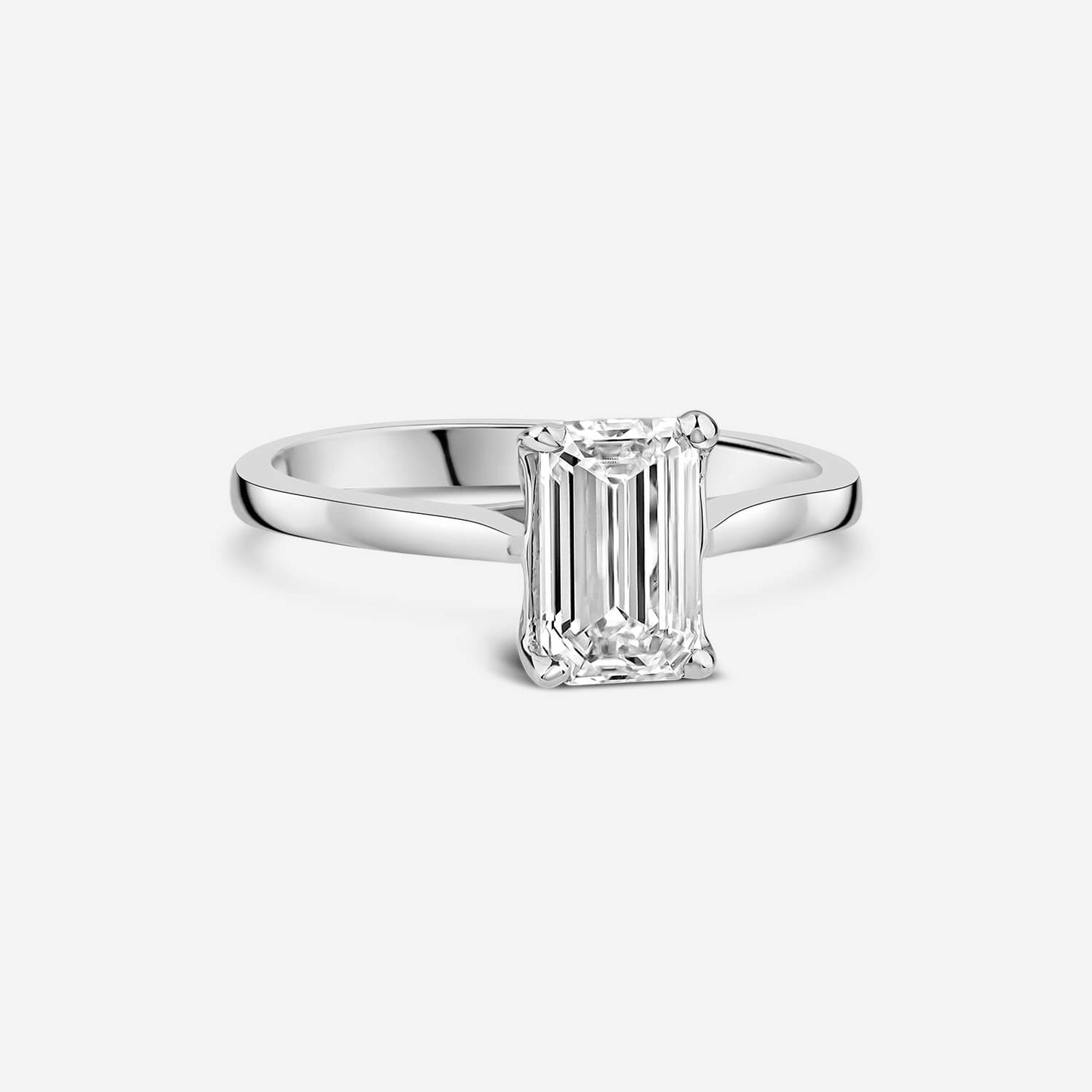 Born Platinum 1.50ct Lab Grown Emerald Cut Diamond Ring