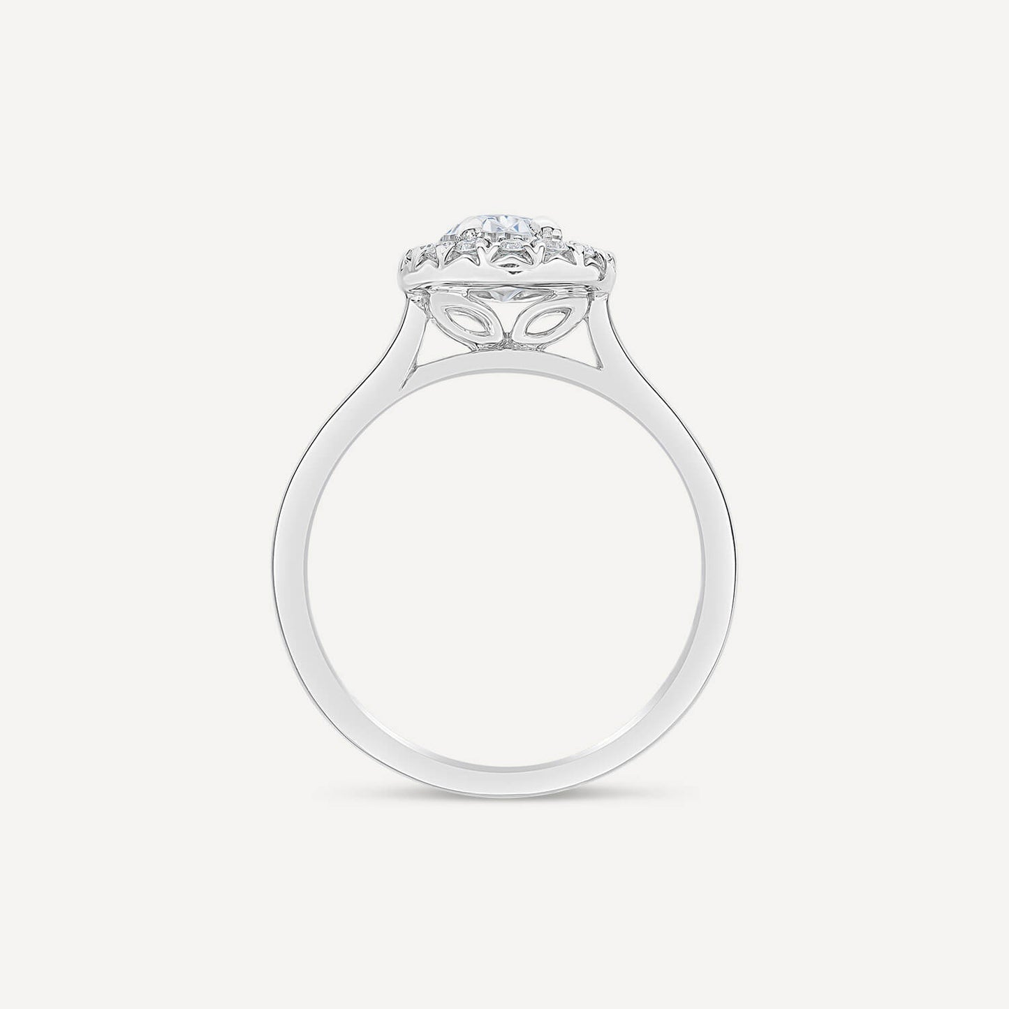 Born Platinum 1.72ct Lab Grown Oval Halo Diamond Ring