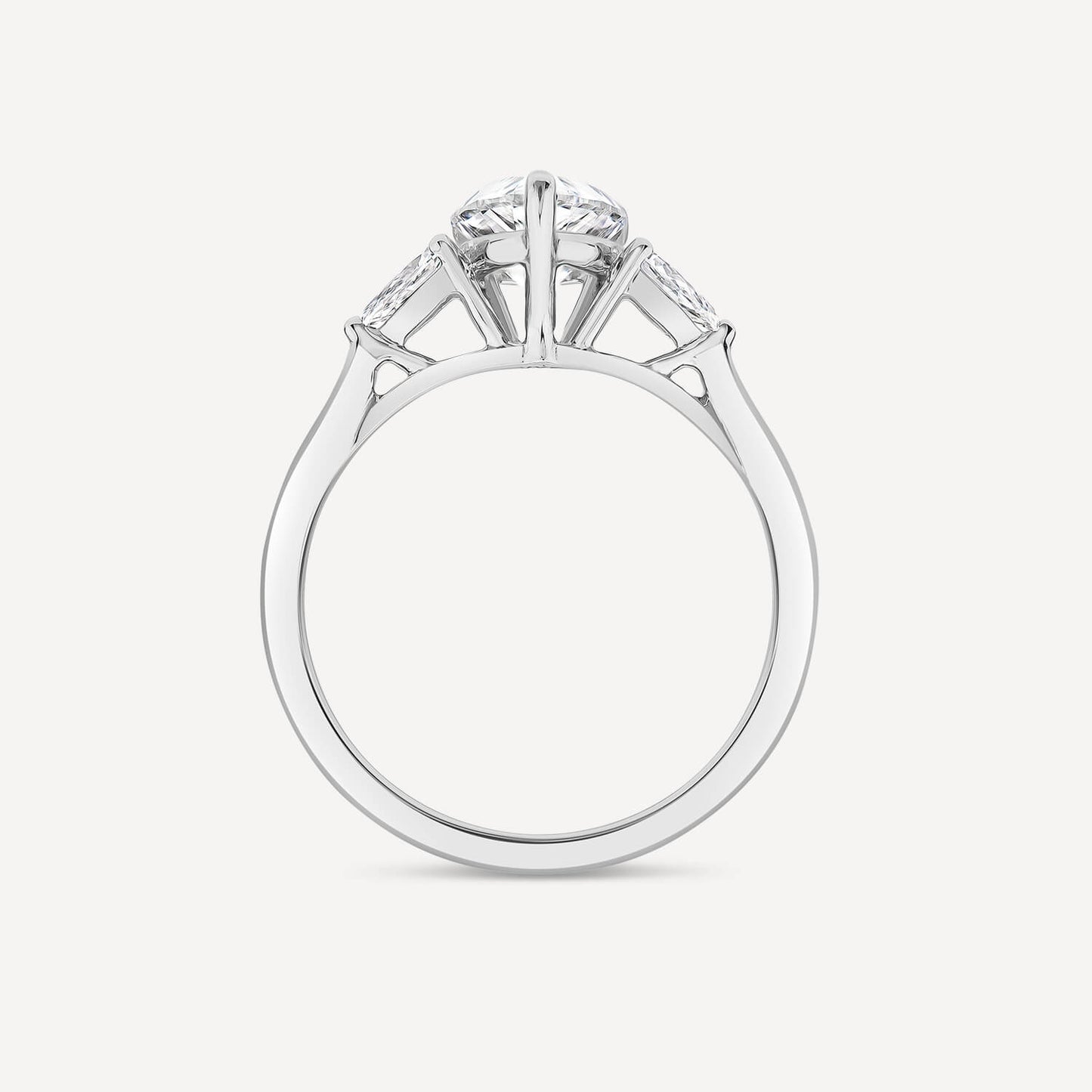 Born Platinum 1.80ct Lab Grown Pear Centre & Sides Diamond Ring