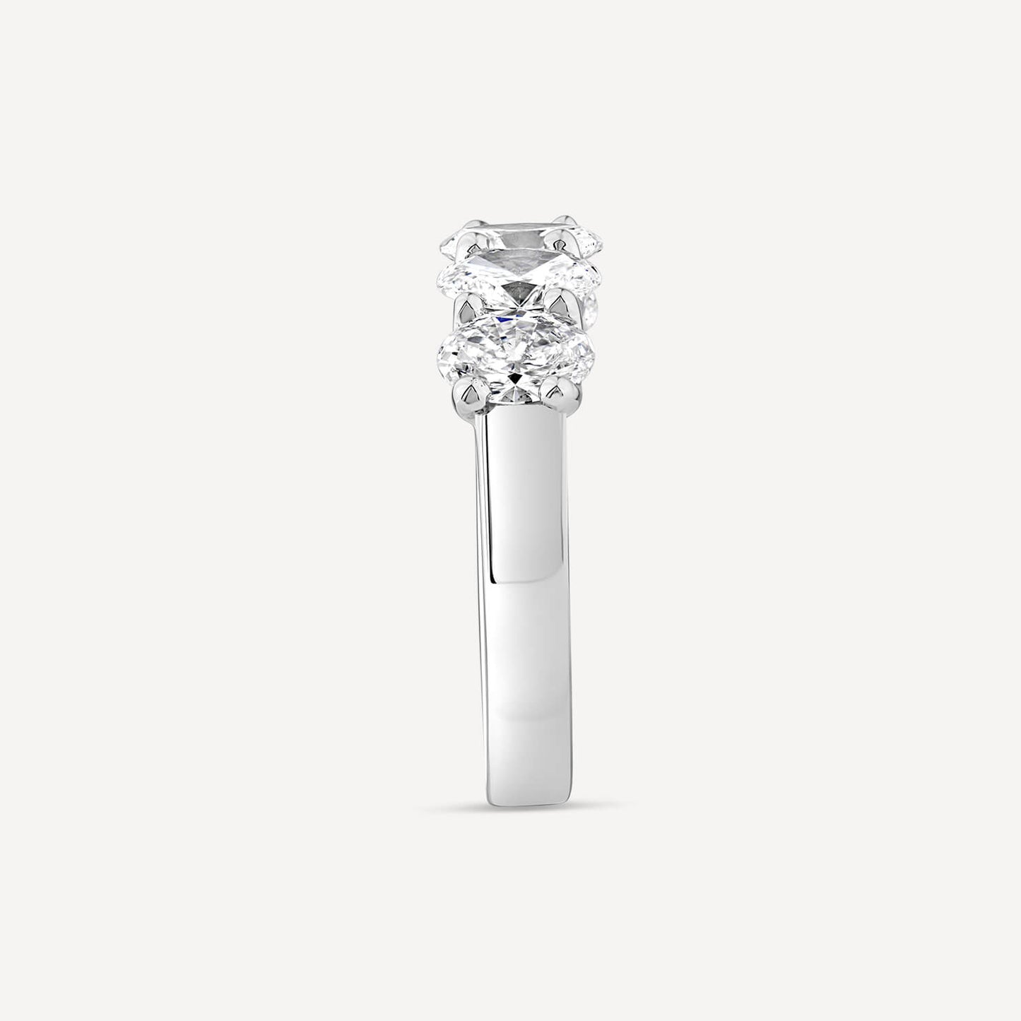 Born Platinum 1.85ct Lab Grown 5 Stone Oval Half Eternity Diamond Ring