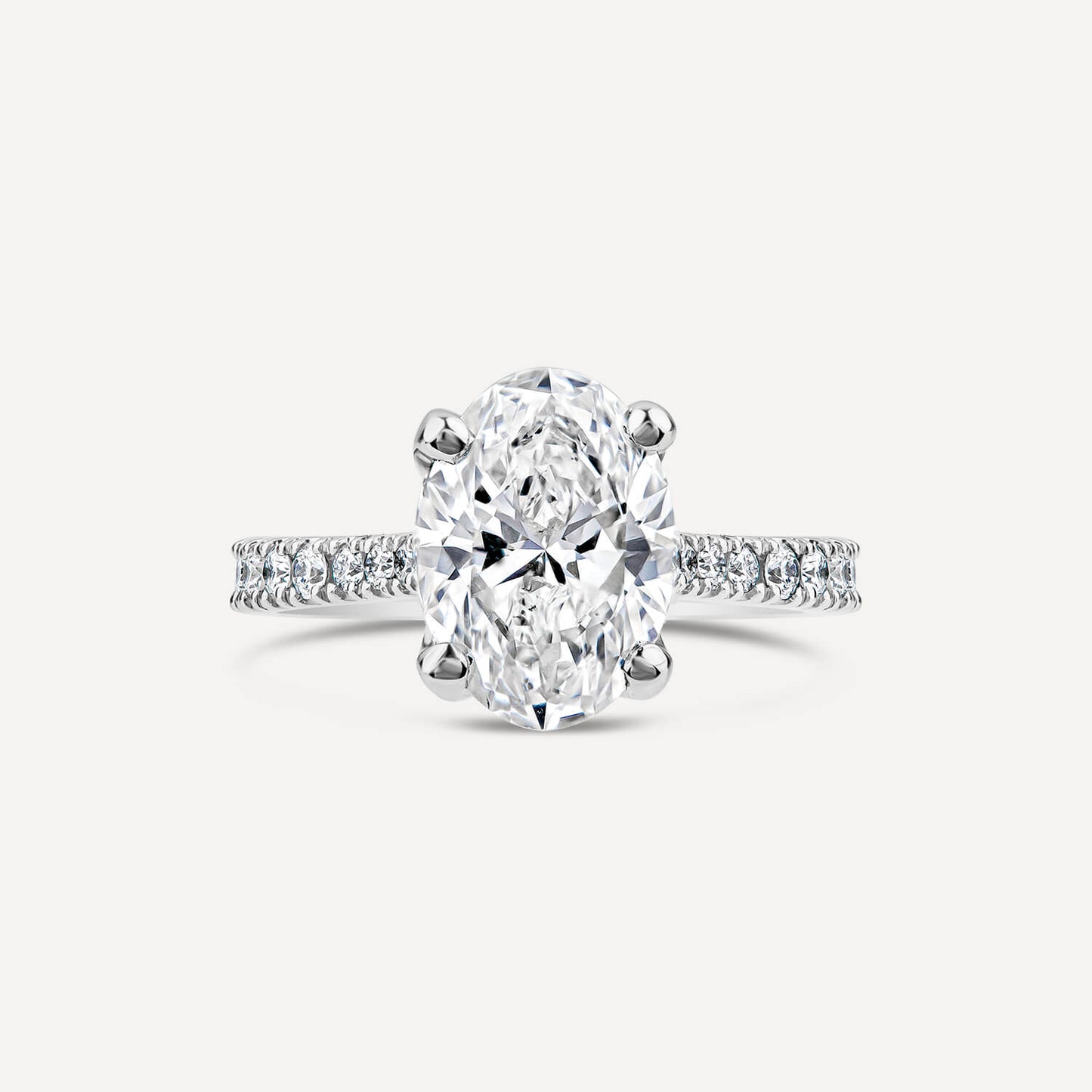 Born Platinum 1.90ct Lab Grown Oval Lab Grown Diamond Sides Ring