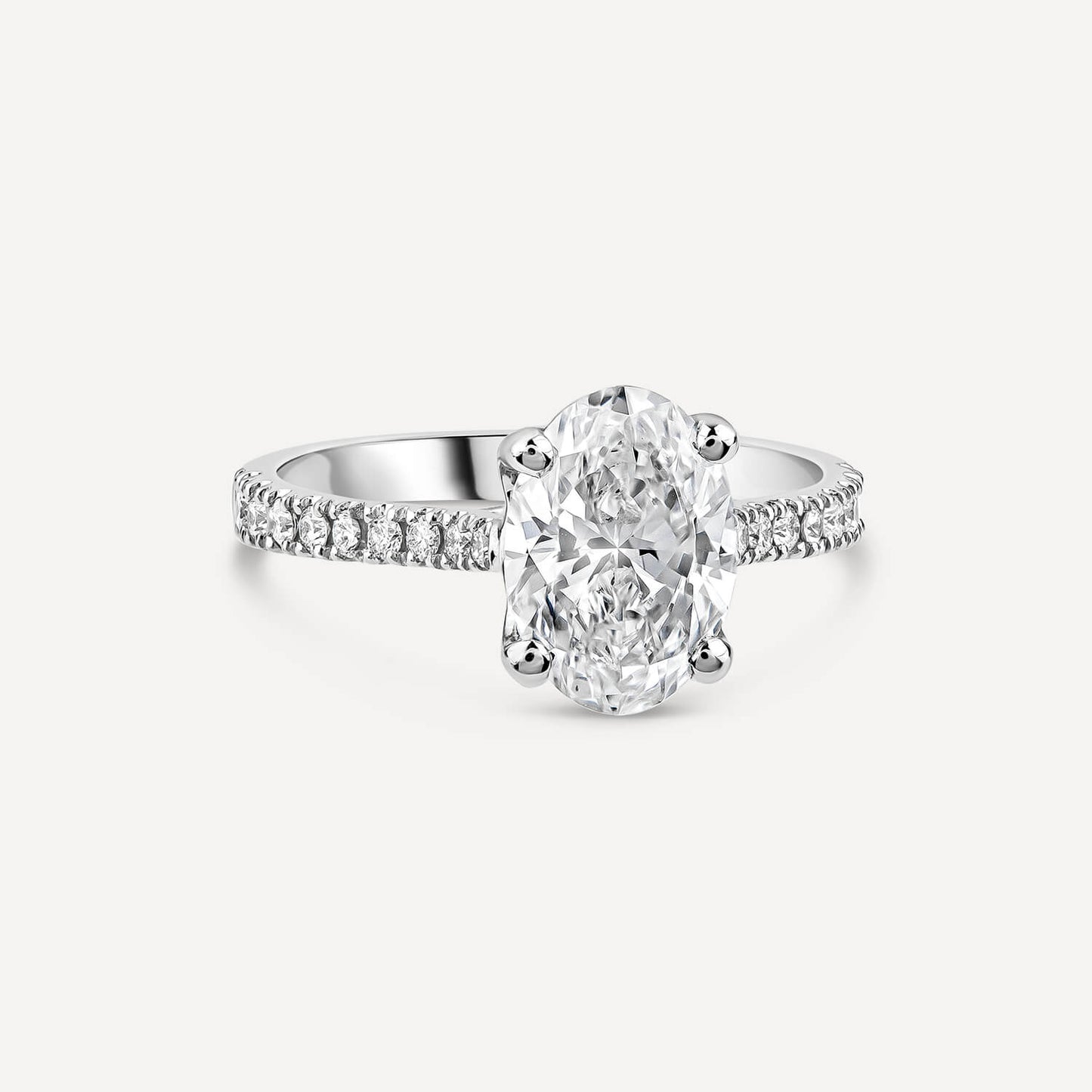 Born Platinum 1.90ct Lab Grown Oval Lab Grown Diamond Sides Ring