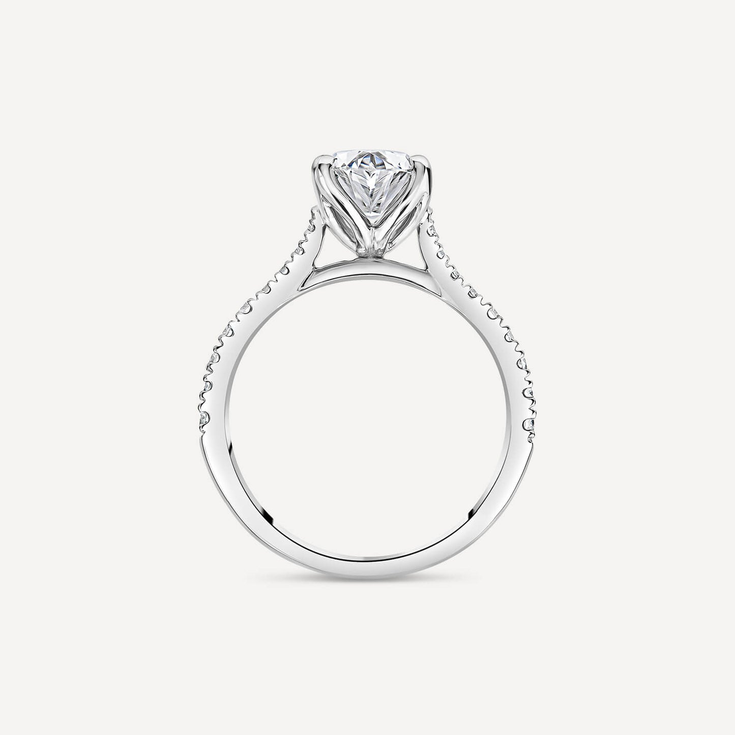 Born Platinum 1.90ct Lab Grown Oval Lab Grown Diamond Sides Ring