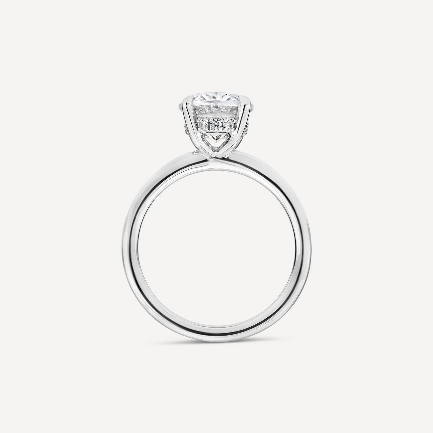 Born Platinum 2.11ct Lab Grown Oval Peg Head Mount Diamond Ring