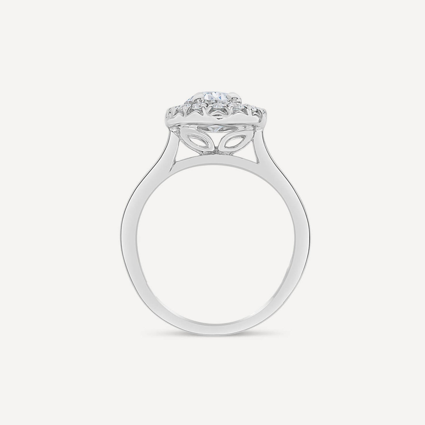 Born Platinum 2.24ct Lab Grown Oval Halo Diamond Ring