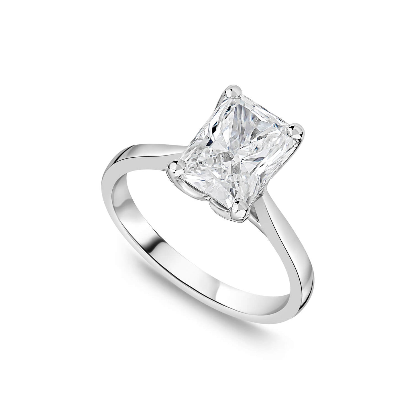 Born Platinum 2.27ct Lab Grown Radiant Cut Solitaire Diamond Ring