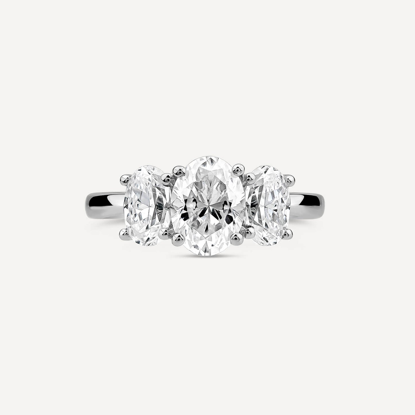 Born Platinum 2ct 3 Oval Stone Diamond Ring