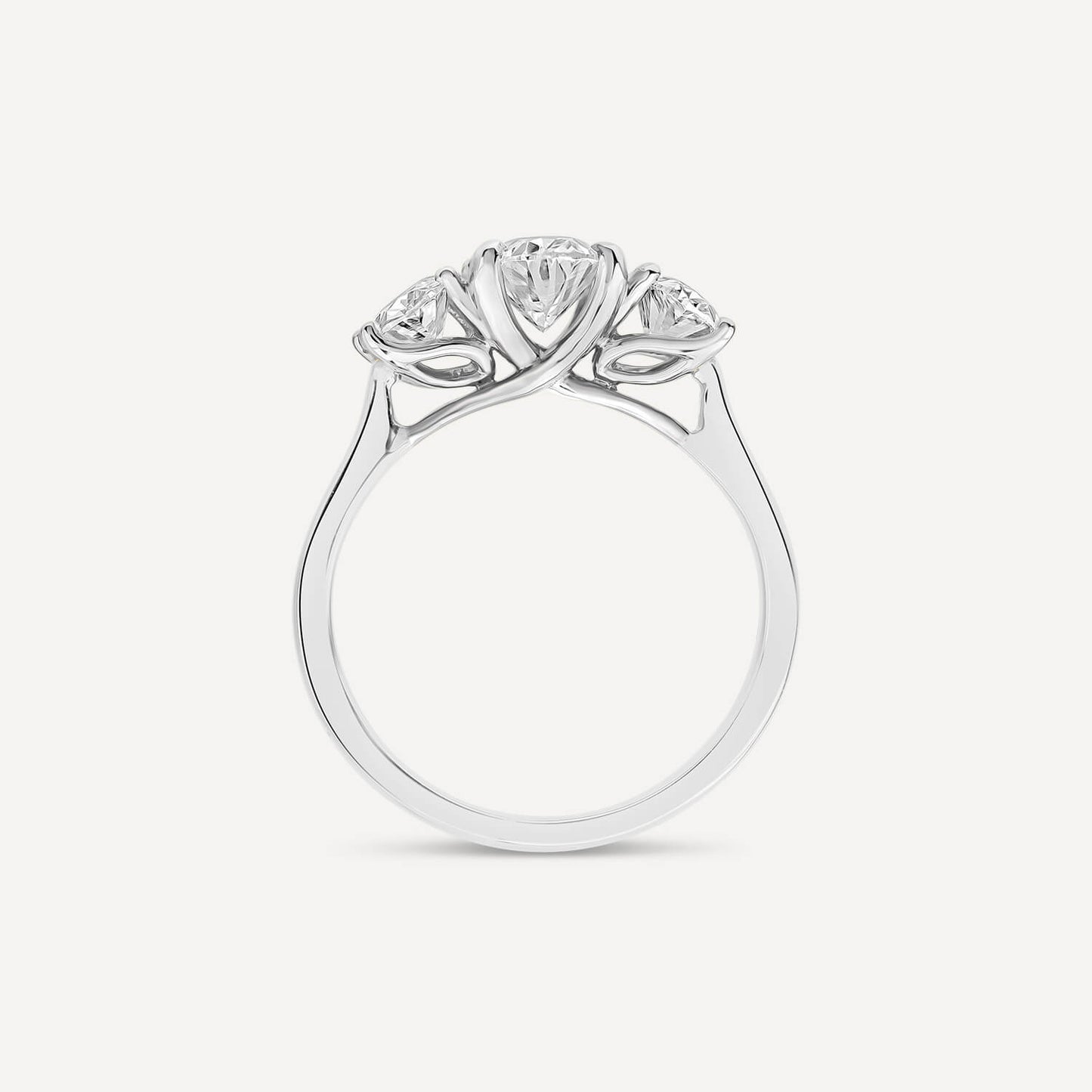 Born Platinum 2ct 3 Oval Stone Diamond Ring