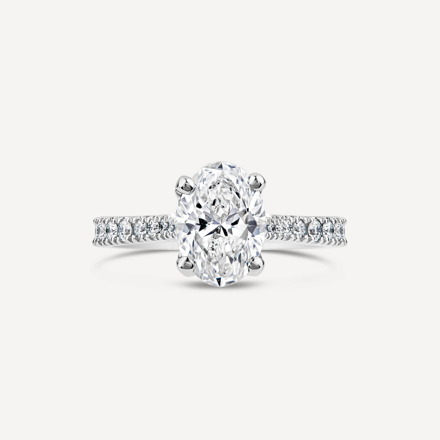 Born Platinum Lab Grown 1.20ct Oval & Diamond Sides Ring