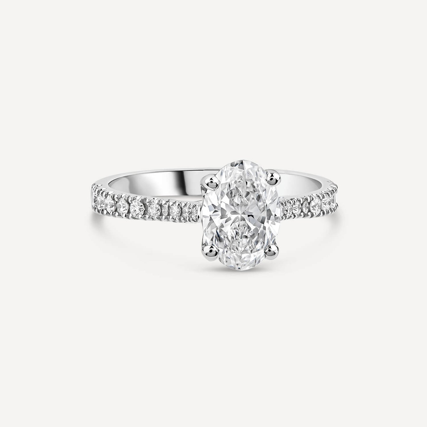 Born Platinum Lab Grown 1.20ct Oval & Diamond Sides Ring