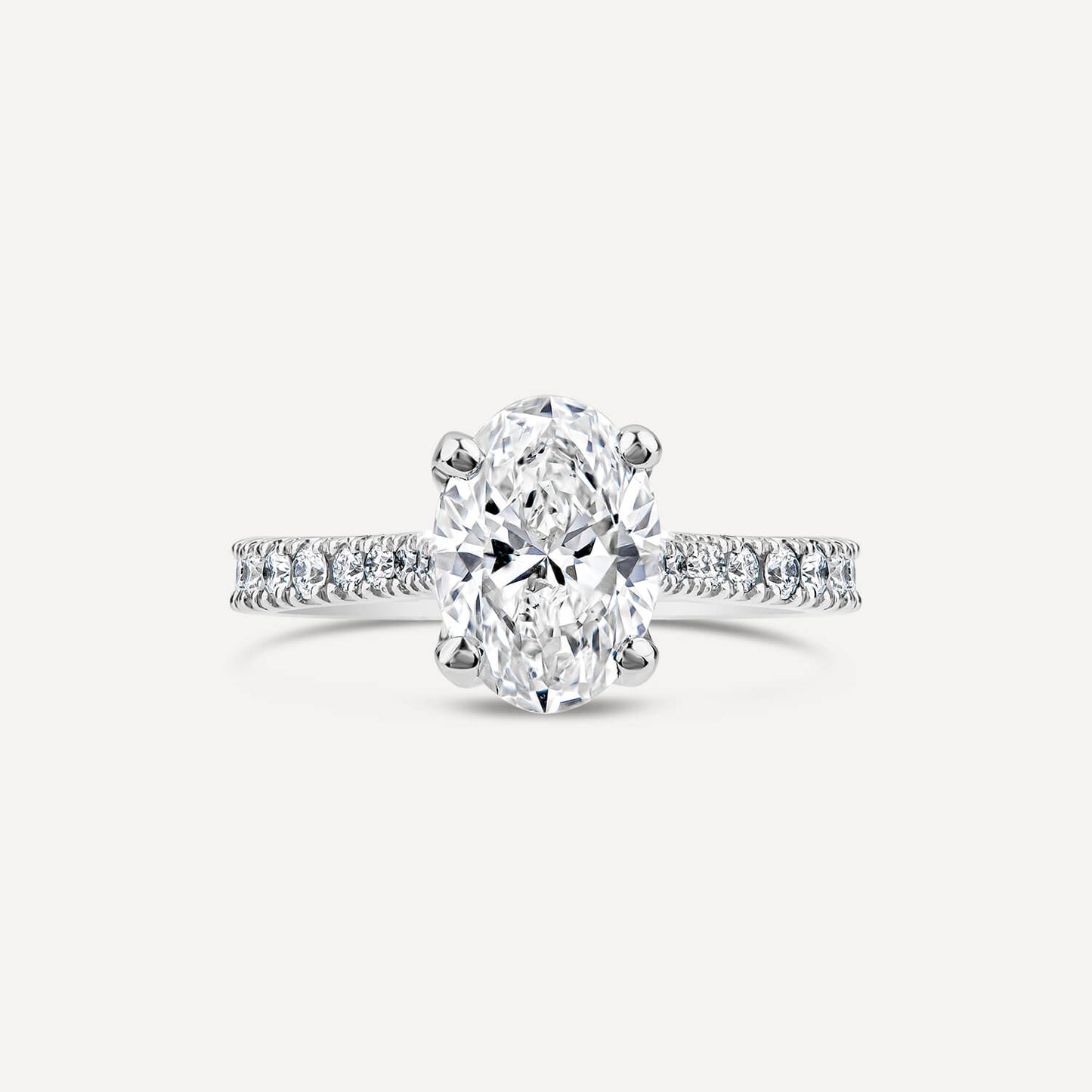 Born Platinum Lab Grown 1.40ct Oval & Diamond Sides Ring