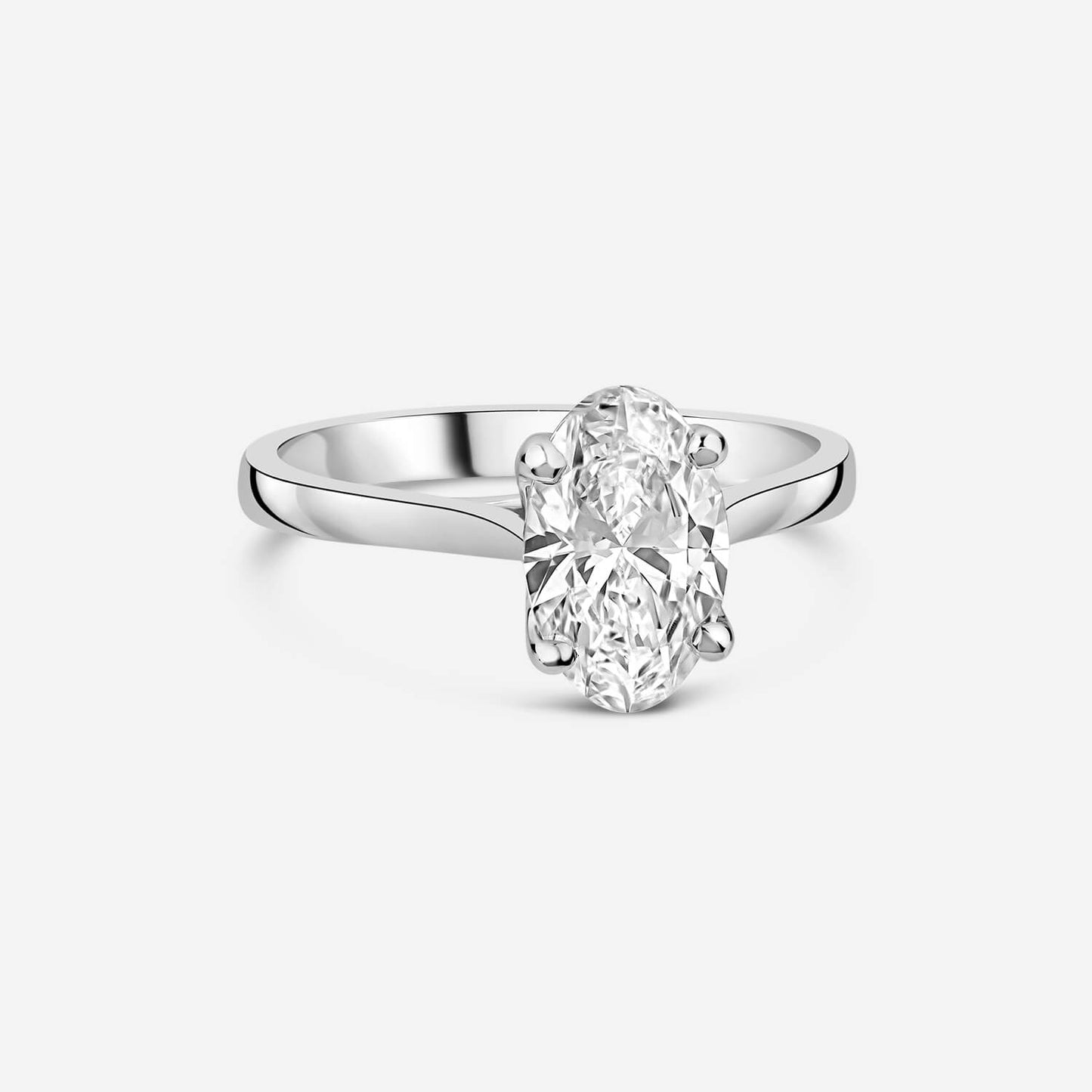 Born Platinum Lab Grown 1.50ct Solitaire Oval Diamond Ring