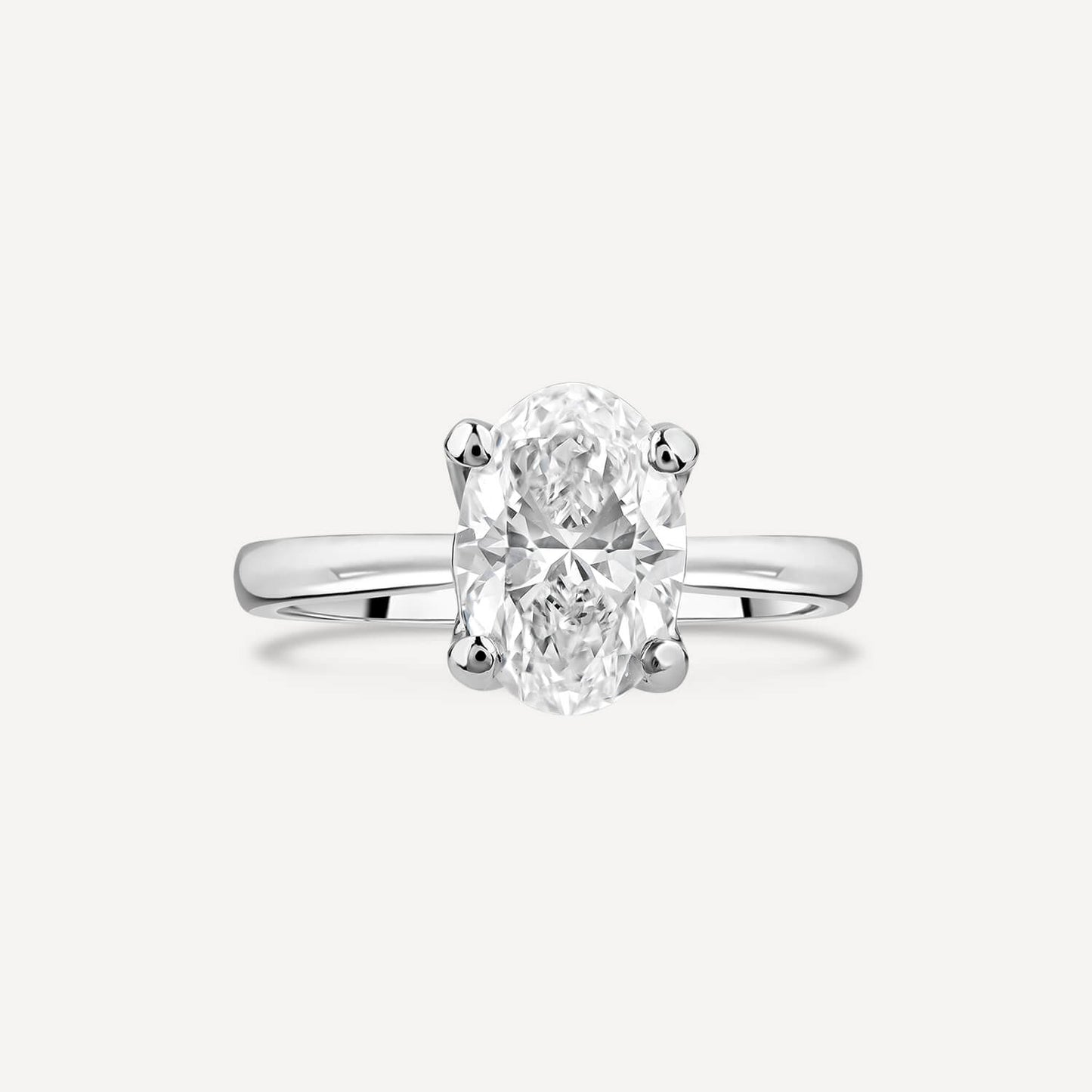 Born Platinum Lab Grown 1.70ct Solitaire Oval Diamond Ring