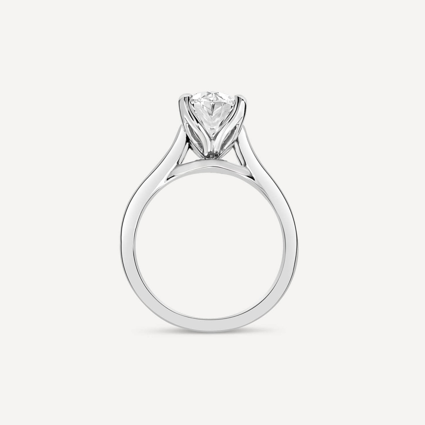 Born Platinum Lab Grown 1.70ct Solitaire Oval Diamond Ring