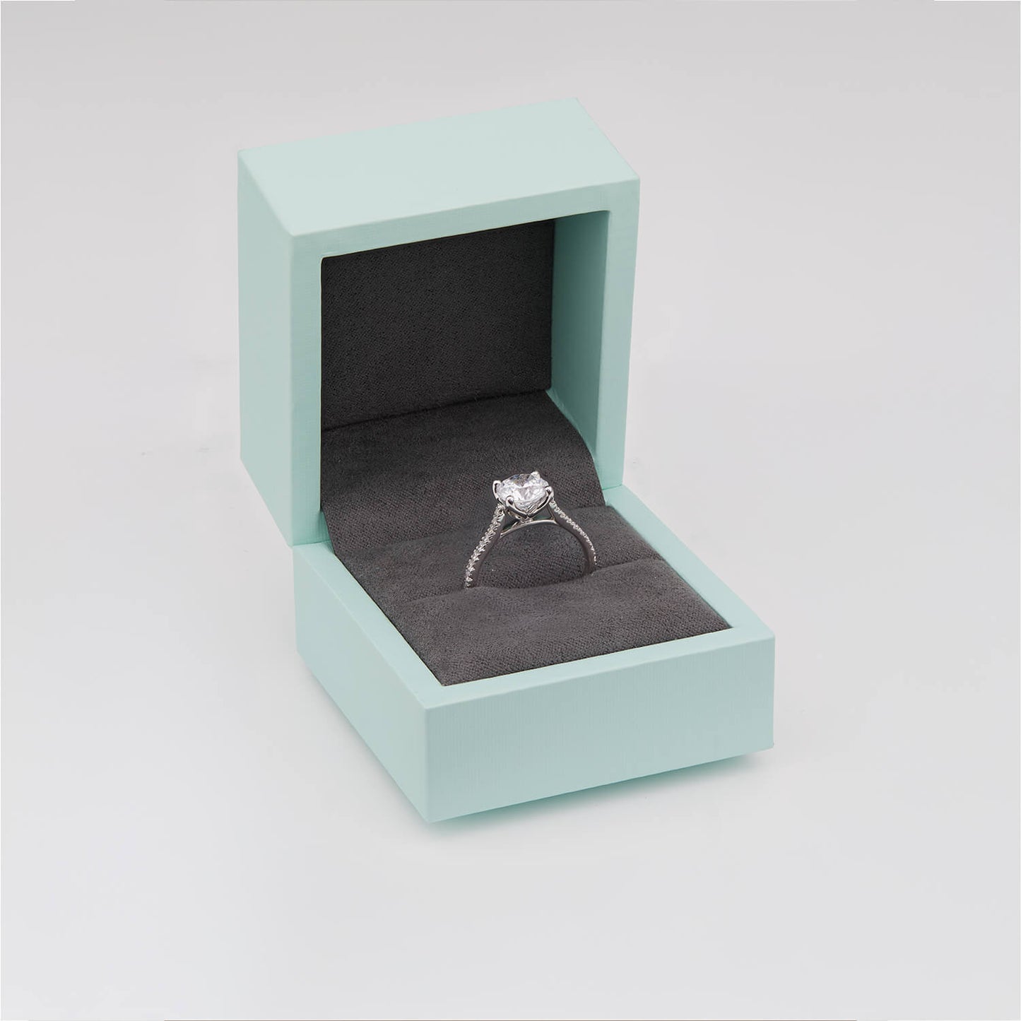 Born Platinum Lab Grown 1.90ct Round Brilliant Solitaire & Diamond Sides Ring