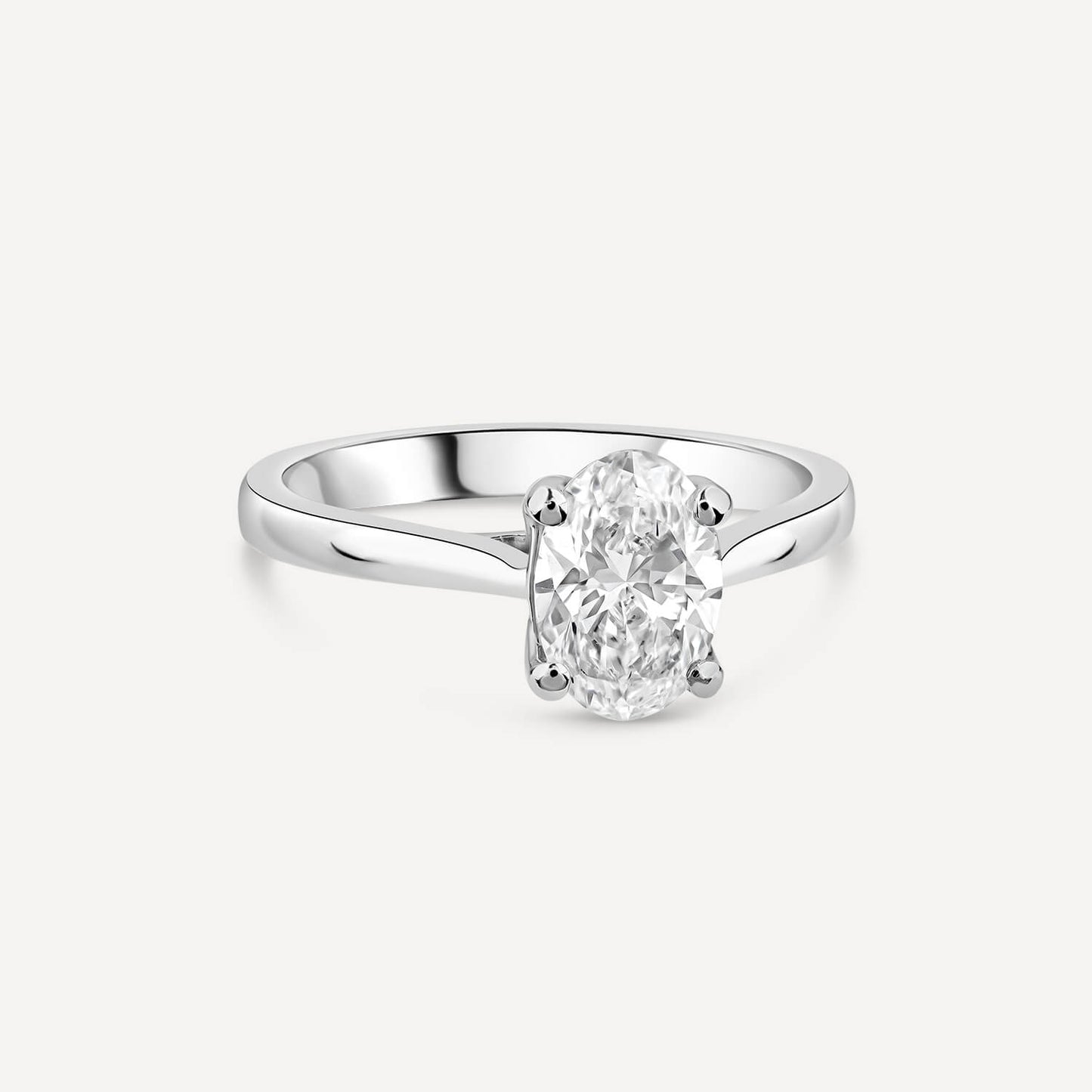 Born Platinum Lab Grown 1ct Oval Solitaire Diamond Ring