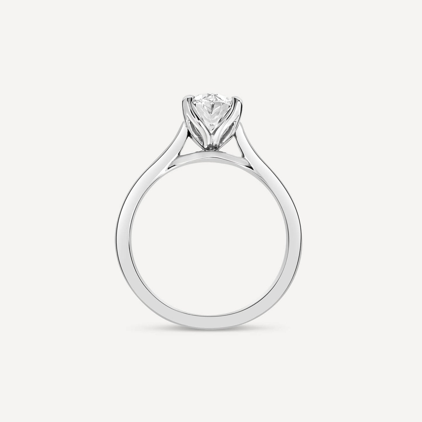 Born Platinum Lab Grown 1ct Oval Solitaire Diamond Ring