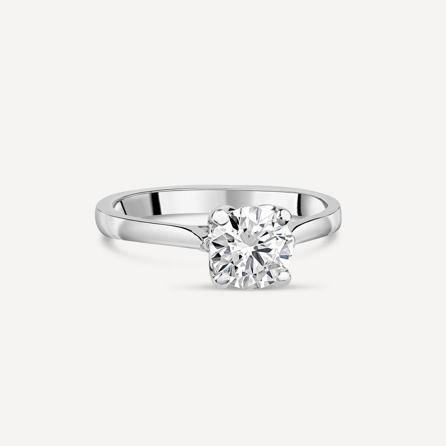 Born Platinum Lab Grown 1ct Round Brilliant Solitaire Diamond Ring