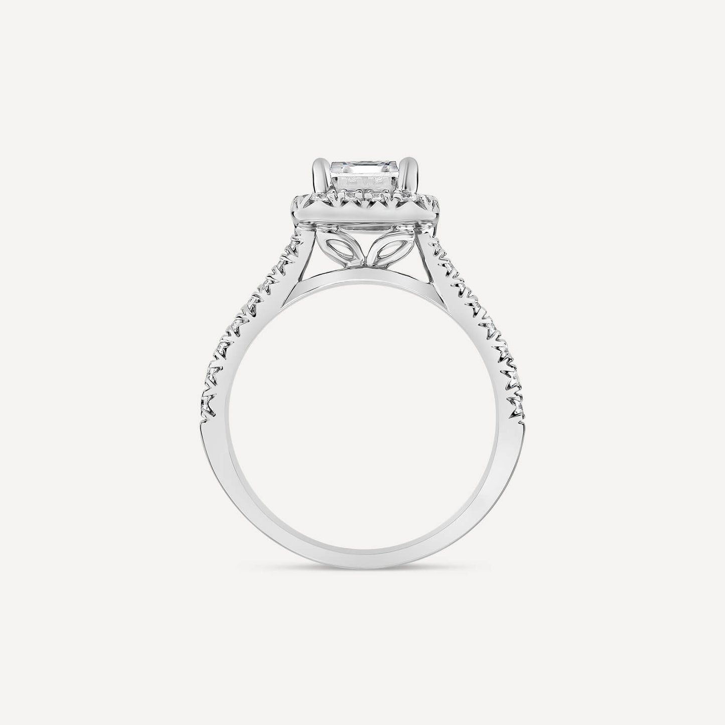 Born Platinum Lab Grown 2.13ct Emerald & Diamond Sides Ring