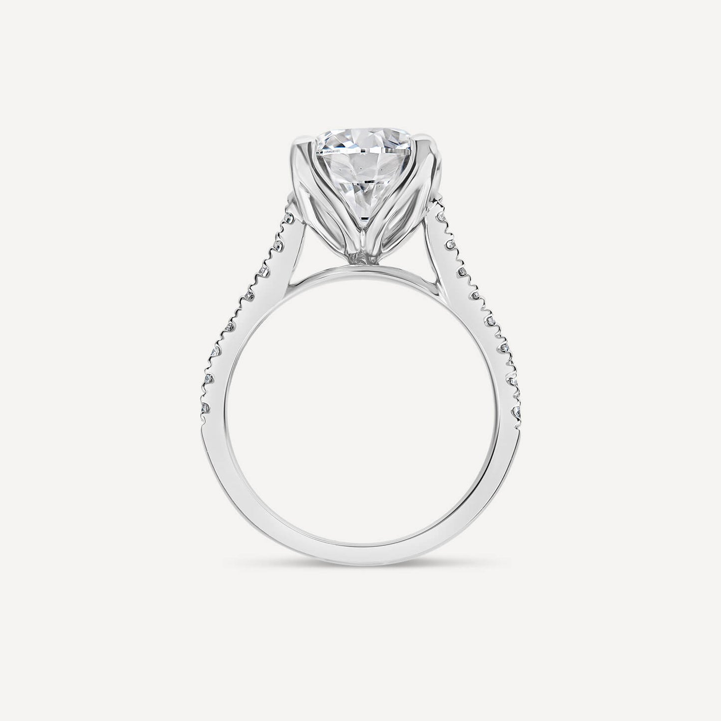Born Platinum Lab Grown 2.20ct Round Brilliant Solitaire & Diamond Sides Ring