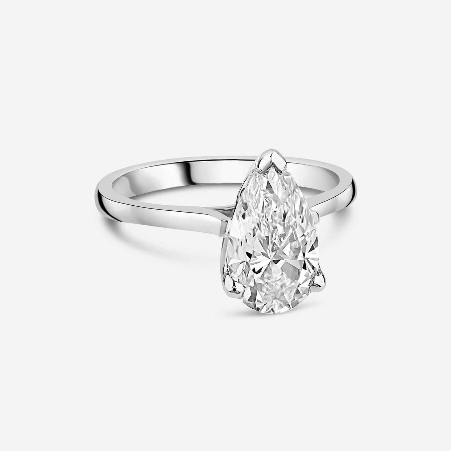 Born Platinum Lab Grown 2ct Pear Diamond Ring