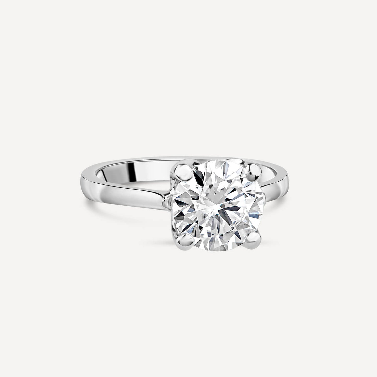 Born Platinum Lab Grown 2ct Round Solitaire Diamond Ring