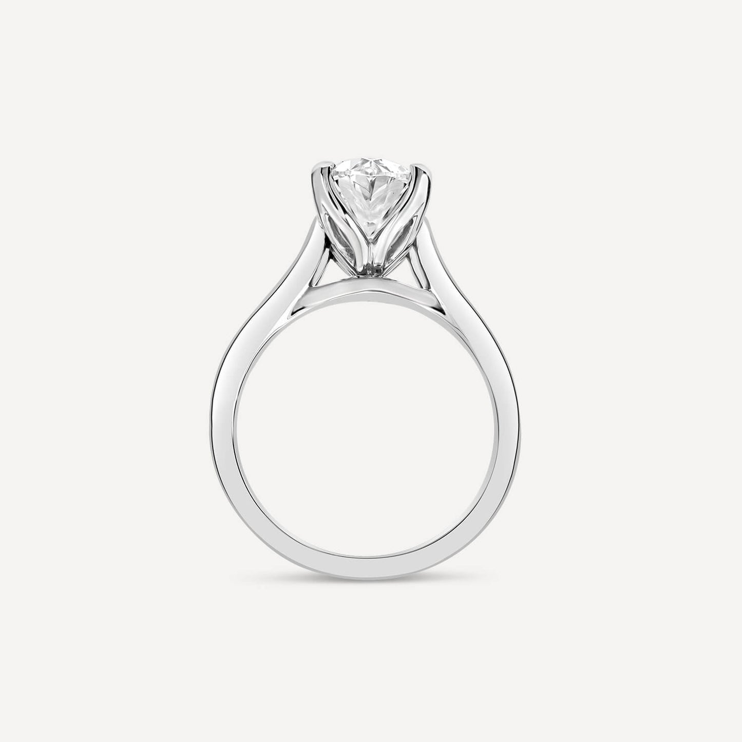 Born Platinum Lab Grown 2ct Solitaire Oval Diamond Ring