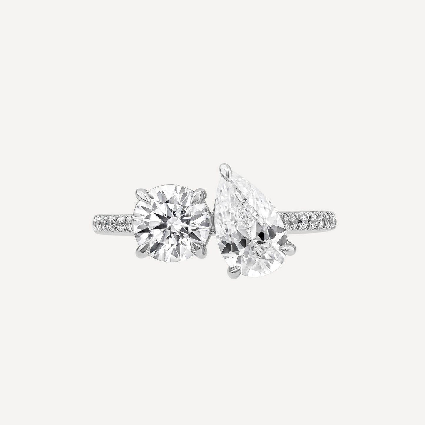 Born Platinum Toi Et Moi 2.15ct Lab Grown Pear & Brilliant Diamond Ring
