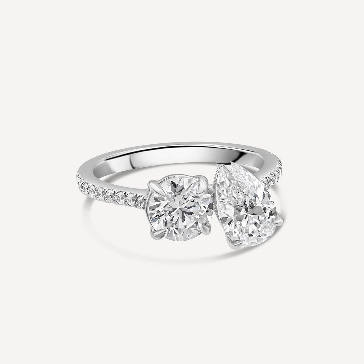 Born Platinum Toi Et Moi 2.15ct Lab Grown Pear & Brilliant Diamond Ring