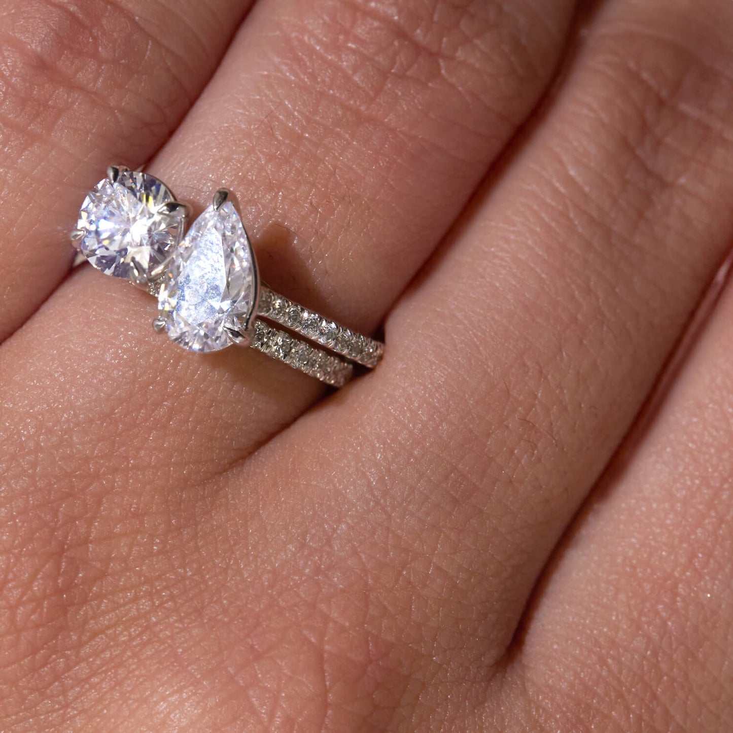 Born Platinum Toi Et Moi 2.15ct Lab Grown Pear & Brilliant Diamond Ring
