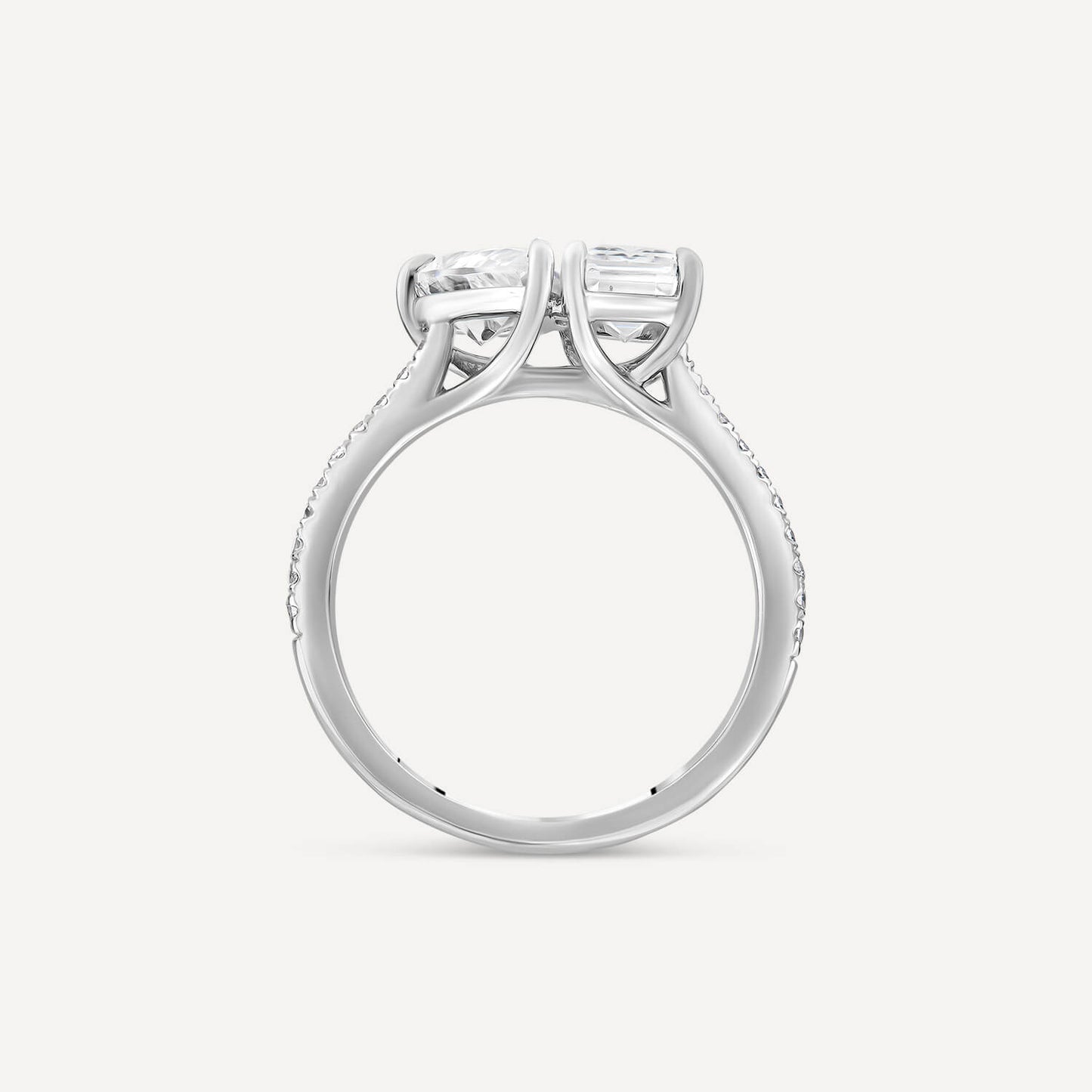 Born Platinum Toi Et Moi 2.15ct Lab Grown Pear & Emerald Diamond Ring