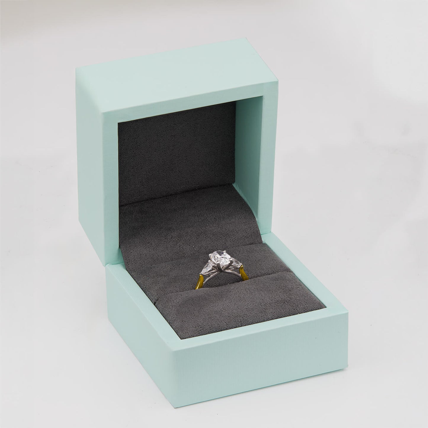 Born 18ct Yellow Gold 1.40ct Lab Grown Oval Centre & Pear Sides Diamond Ring