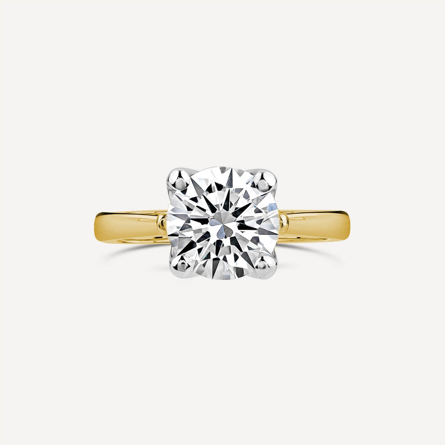 Born 18ct Yellow Gold 2.00ct Lab Grown Round Solitaire Diamond Ring