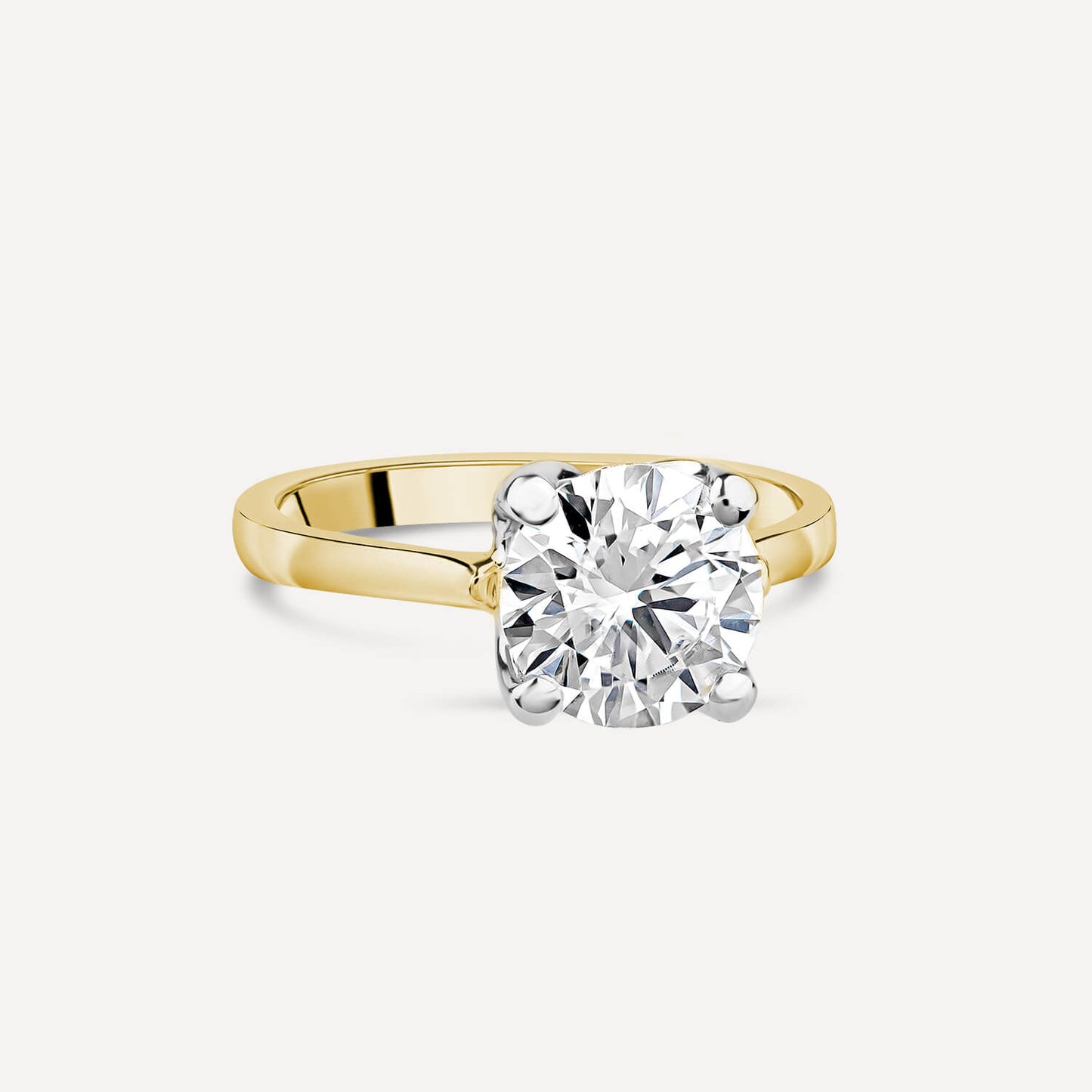 Born 18ct Yellow Gold 2.00ct Lab Grown Round Solitaire Diamond Ring