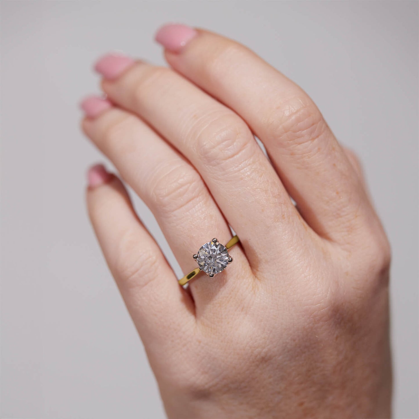 Born 18ct Yellow Gold 2.00ct Lab Grown Round Solitaire Diamond Ring