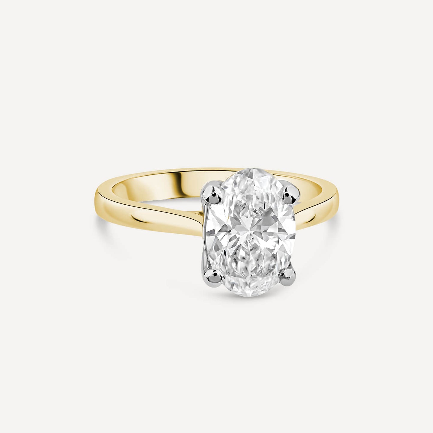 Born 18ct Yellow Gold 2.00ct Lab Grown Oval Solitaire Diamond Ring