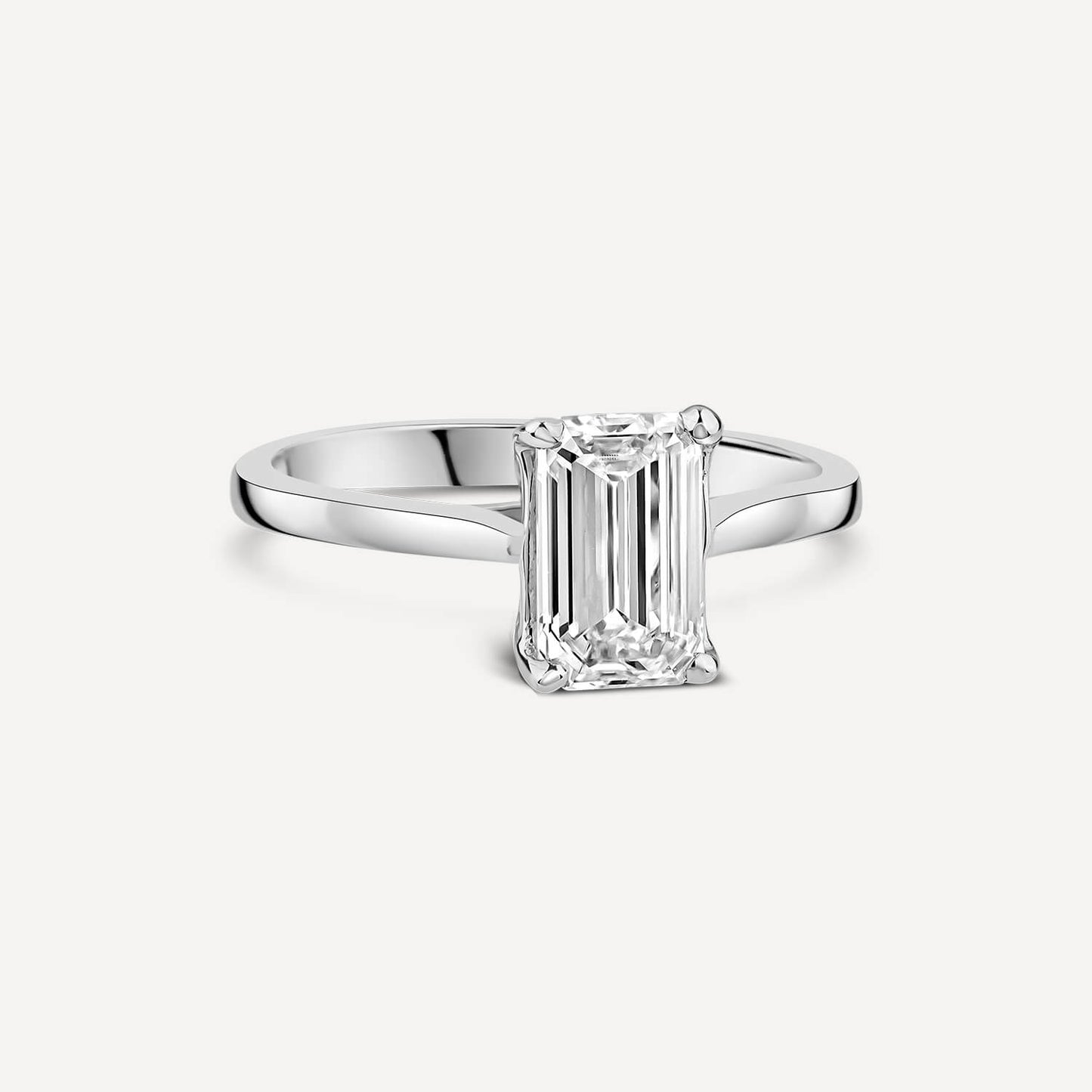 Born Platinum 2.00ct Lab Grown Emerald Cut Solitaire Diamond Ring