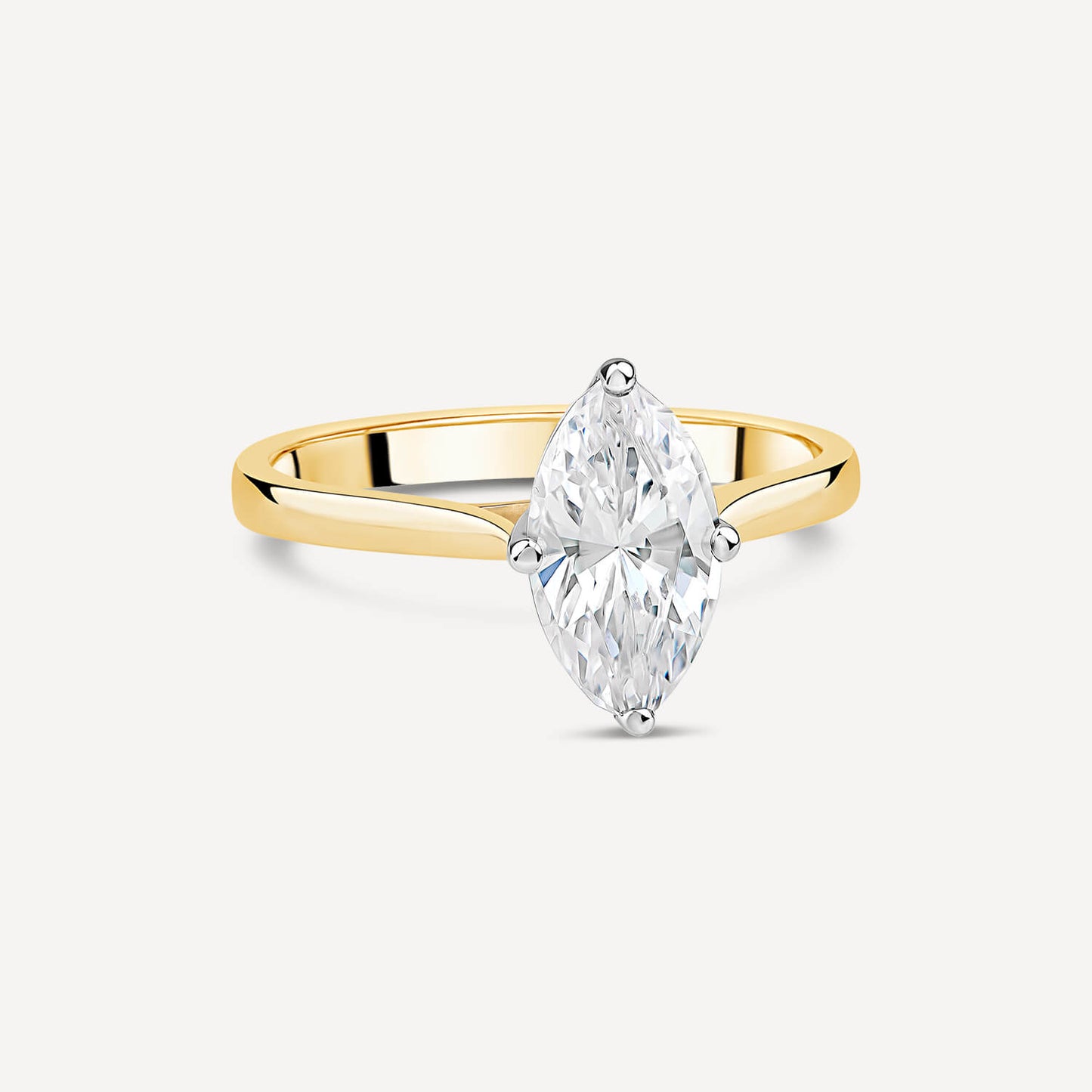 Born 18ct Yellow Gold 1.00ct Marquise Solitaire Diamond Ring