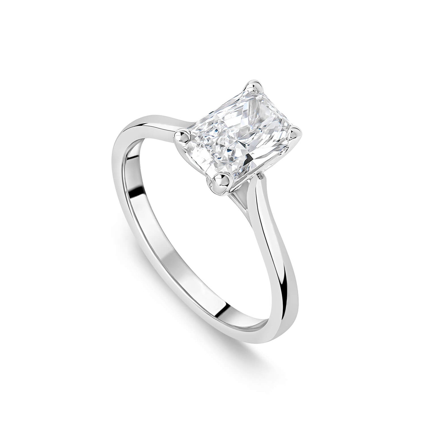 Born Platinum Lab Grown 1.50ct Diamond Radiant Cut Solitaire Ring